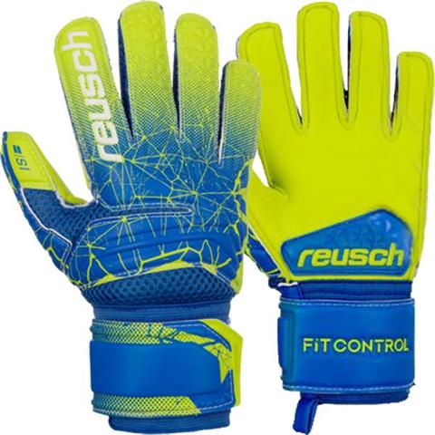 Rękawice bramkarskie Reusch Fit Control S1 Junior żółto-niebieskie 3972215 883