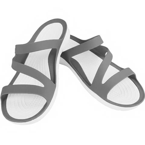 Crocs Swiftwater Sandal W szaro białe 203998 06X