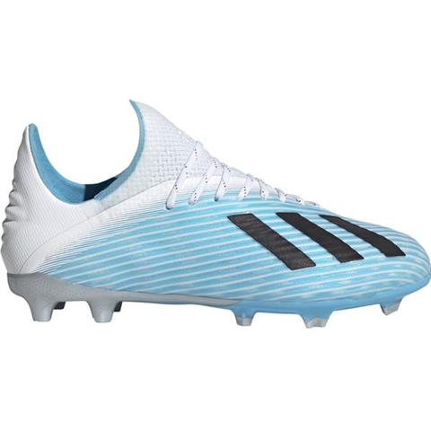 Buty piłkarskie adidas X 19.1 FG JUNIOR biało niebieskie F35684