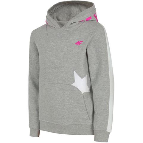 Bluza dla dziewczynki 4F chłodny jasny szary melanż HJZ19 JBLD001 27M
