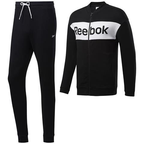 Dres męski Reebok TE Linear Logo French Terry T czarno-biały FP8156