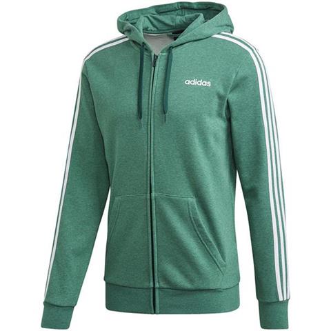 Bluza męska adidas Essentials 3 Stripes FZ French Terry zielona FM6090